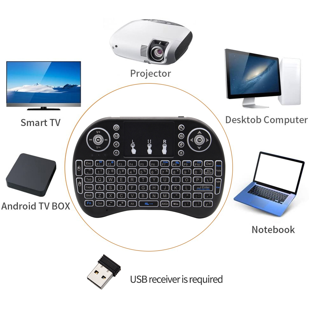 Backlit English Russian French - đánh giá và giá Wireless Keyboard Mini