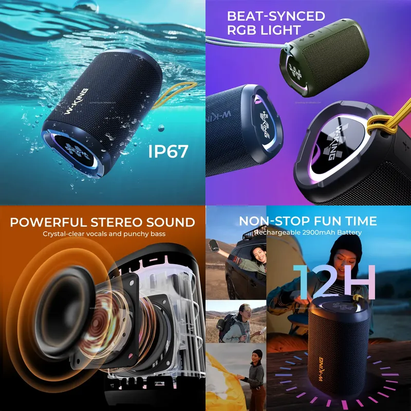W-KING D110 RGB Wireless Bluet - đánh giá và giá Bluetooth Speaker Waterproof